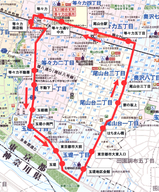 タマリバーバス路線図